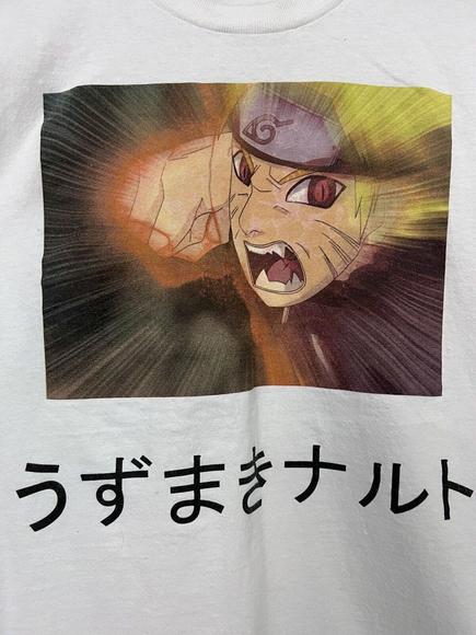 Naruto Shippuden T-shirt Ripple Junction Y2K 2002-2007 White Cotton Mens M Rare - Picture 2 of 4